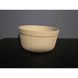 BIA‎ Cordon Bleu Souffle Casserole Baking Serving Dish White Ribbed 6.5" Ramekin